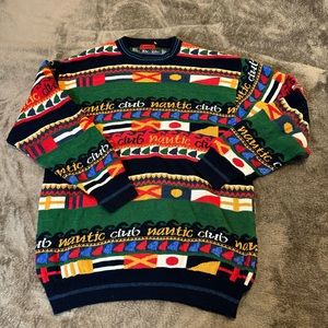Tabaroni italy sweater men nutic club flag cotton+silk sz 56